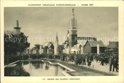 Exposition Coloniale Internationale Paris 1931 Avenue des colonies francaises Kat. Expositions