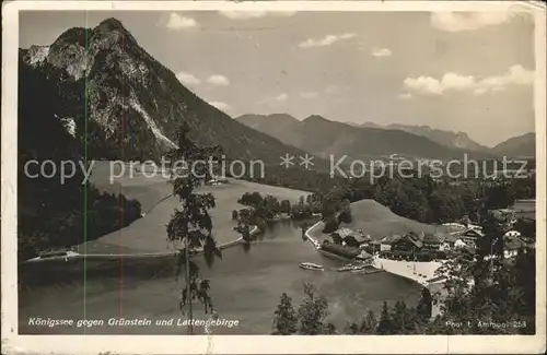 Foto Ammon L. Nr. 253 Koenigssee Gruenstein Lattengebirge Kat. Fotografie