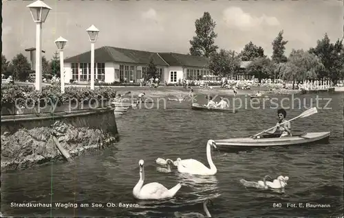 Foto Baumann E. Nr. 840 Strandkurhaus Waging am See Bayern  Schwaene  Kat. Fotografie