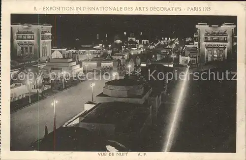 Exposition Arts Decoratifs Paris 1925 Vue de nuit  Kat. Expositions