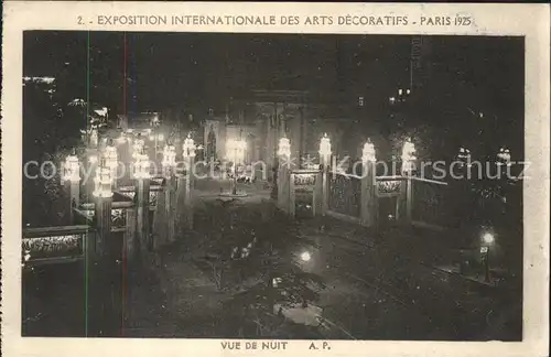 Exposition Arts Decoratifs Paris 1925 Vue de nuit Kat. Expositions