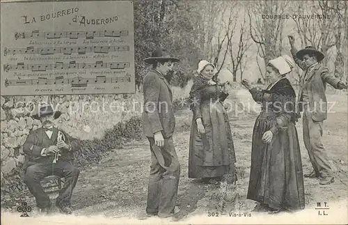 Liederkarte La Bourreio d Aubergno Bourree d Auvergne Kat. Musik