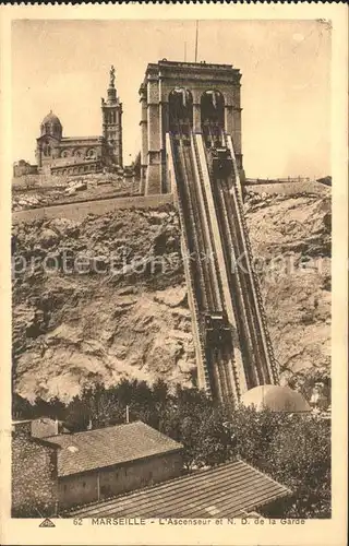 Zahnradbahn Marseille Ascenseur et N.D. de la Garde  Kat. Bergbahn