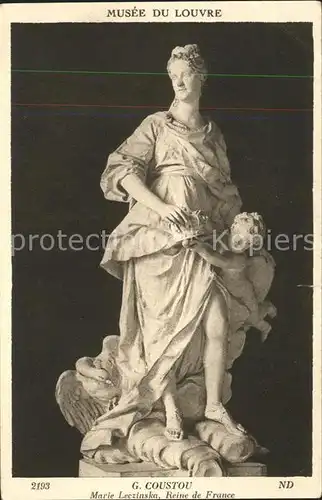 Skulpturen Marie Leezinska Reine de France G. Coustou Musee du Louvre  Kat. Skulpturen