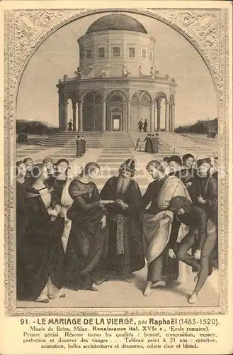 Kuenstlerkarte Mariage Vierge Raphael Kat. Kuenstlerkarte