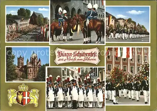 Schuetzenfest Neuss am Rhein Parade Pferde Leibgarde Kat. Sportschuetzen