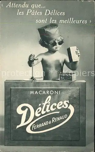 Werbung Reklame Macaroni Baby Delices Ferrand e Renaud Kind  Kat. Werbung