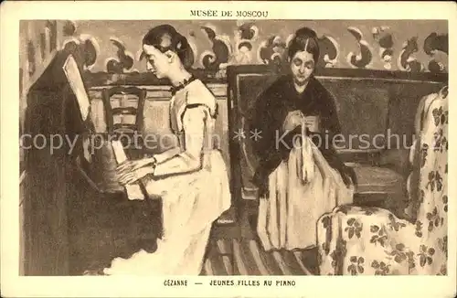 Klavier naehen Kuenstlerkarte Cezanne Musee de Moscou Kat. Musik