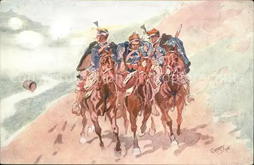 Kuenstlerkarte Garay Soldaten Pferde Ungarn  Kat. Kuenstlerkarte