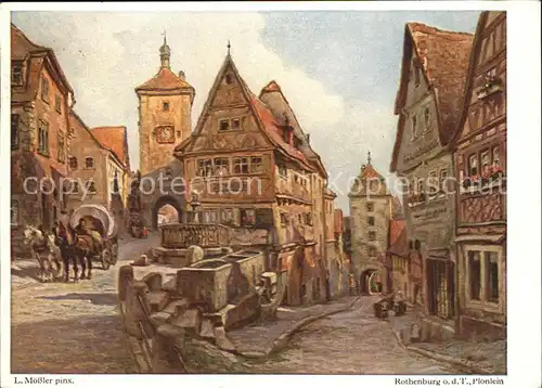 Moessler L. Rothenburg o.d.T. Ploenlein Kat. Kuenstlerkarte