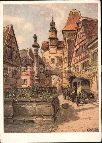 Moessler L. Rothenburg o. d. T. Markusturm Roederbogen  Kat. Kuenstlerkarte