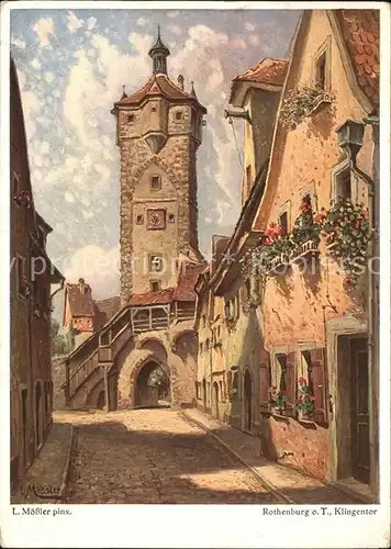 Moessler L. Rothenburg o. T. Klingentor  Kat. Kuenstlerkarte