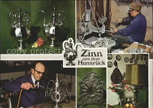 Handwerk Zinn Zinngiesserei Hunsrueck Krummenau Uhr  Kat. Handwerk