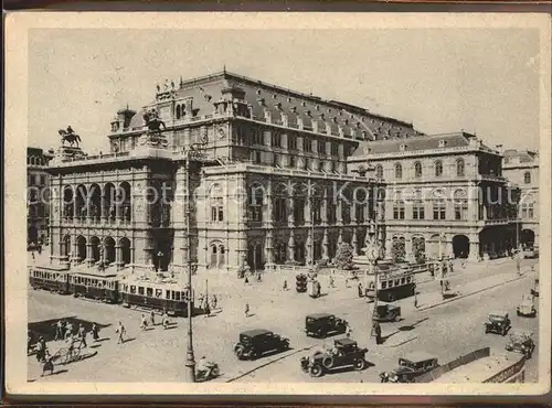 Opergebaeude Wien Opernhaus Strassenbahn Ringstrasse  Kat. Gebaeude