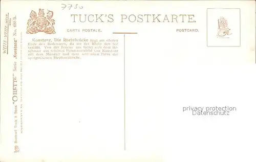 Verlag Tucks Oilette Nr. 685 B Konstanz Rheinbruecke 