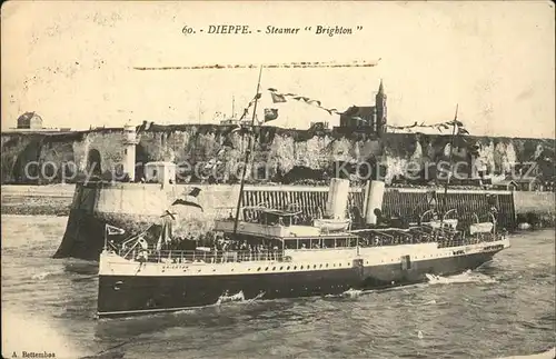 Dampfer Binnenschifffahrt Steamer Brighton Dieppe Kat. Schiffe