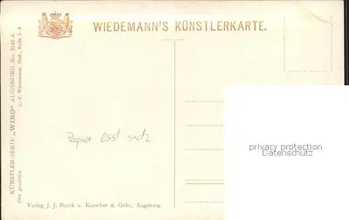 Verlag Wiedemann WIRO Nr. 2149 A Augsburg Fuenfgratturm Schwaene  Kat. Verlage