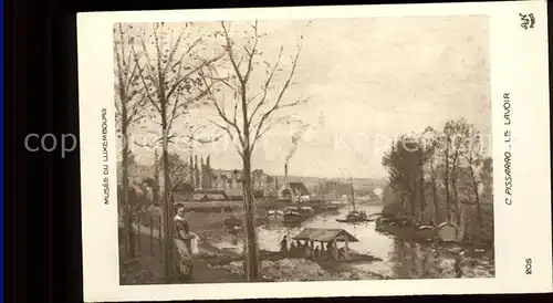 Foto AN Paris (Noyer) Nr. 205 Kuenstlerkarte C. Pissarro Le lavoir  / Fotografie /