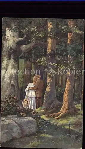 Kuenstlerkarte F. Schulze Das Geheimnis des Waldes Nr. 37  Kat. Kuenstlerkarte