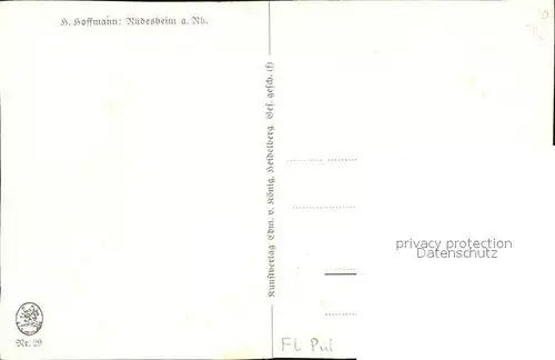 Hoffmann Heinrich Ruedesheim am Rhein Nr. 29  Kat. Kuenstlerkarte