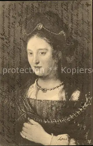 Persoenlichkeiten 
Saskia van Uylenburgh Kuenstler Rembrandt Nr. 58 Kat. Persoenlichkeiten