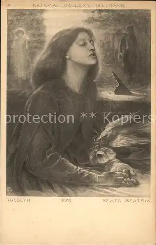 Kuenstlerkarte Rossetti Nr. 1279 Beata Beatrix National Gallery Millbank Kat. Kuenstlerkarte