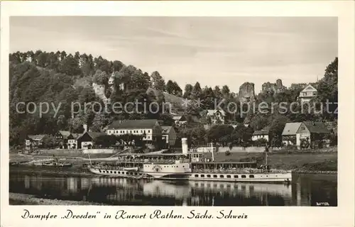 Dampfer Seitenrad Dresden Rathen  Kat. Schiffe