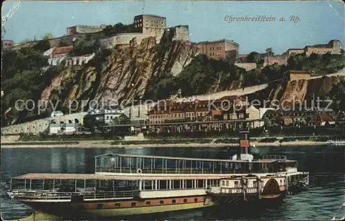 Dampfer Seitenrad Ehrenbreitstein am Rhein Kat. Schiffe