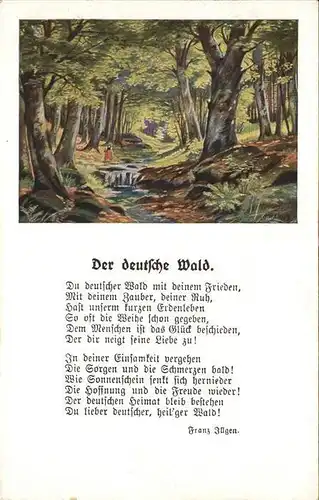 Liederkarte Der deutsche Wald  Kat. Musik