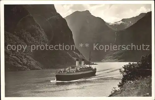 Dampfer Oceanliner M.S. Monte Olivia Naerobucht Norge  Kat. Schiffe