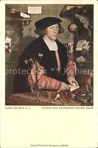 Kuenstlerkarte Hans Holbein D.J. Kaufmann Georg Gisze  Kat. Kuenstlerkarte