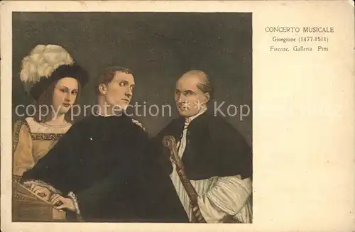 Kuenstlerkarte Giorgione Concerto musicale Nr. 44 Klavier Mandoline  Kat. Kuenstlerkarte