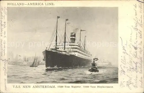 Dampfer Oceanliner T.S.S. New Amsterdam  Kat. Schiffe