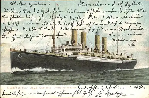 Dampfer Oceanliner Kronprinz Wilhelm  Kat. Schiffe