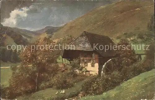 Hoffmann Heinrich Muehle im Schwarzwald  Kat. Kuenstlerkarte
