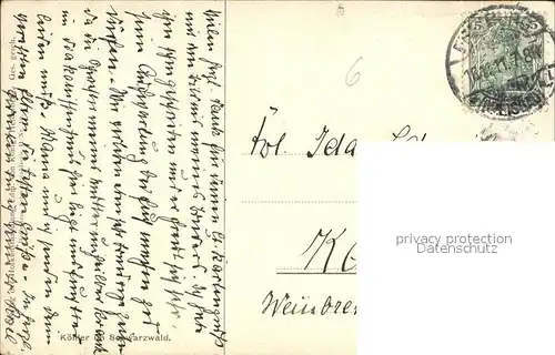 Hoffmann Heinrich Koehler im Schwarzwald Nr. 10 Kat. Kuenstlerkarte