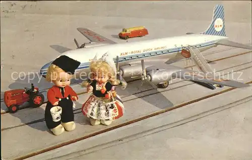 Puppen Holland Trachten Spielzeug Flugzeug Dutch Airlines  Kat. Spielzeug