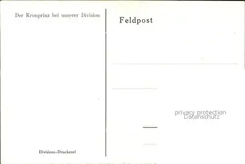 Adel Preussen Kronprinz Wilhelm Division Kat. Koenigshaeuser