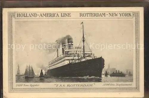 Dampfer Oceanliner T.S.S. Rotterdam  Kat. Schiffe