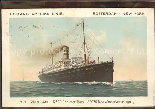 Dampfer Oceanliner D.D. Rijndam Kat. Schiffe