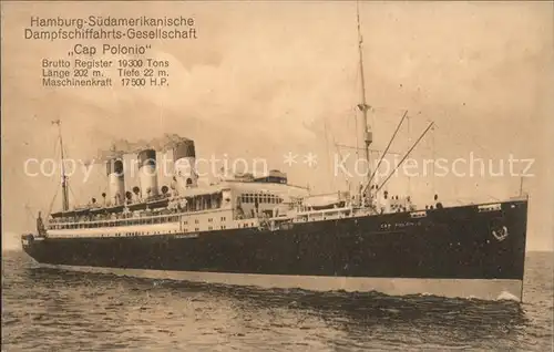 Dampfer Oceanliner Cap Polonio  Kat. Schiffe