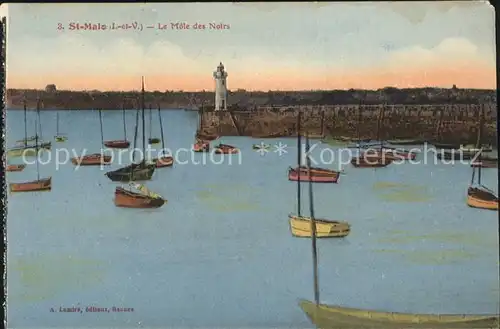 Boote Leuchtturm St Malo Mole des Noirs  Kat. Schiffe