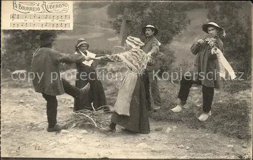 Tanz Taenzer La Bourreio d'Aubergno Geige / Tanz /