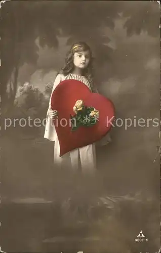 Kinder Child Enfants Maedchen Herz Rosen Foto PH Nr. 9004 6 Kat. Kinder