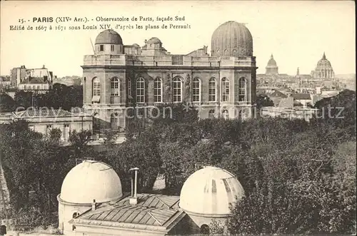 Observatorium Sternwarte Urania Paris Plans de Perrault Kat. Gebaeude
