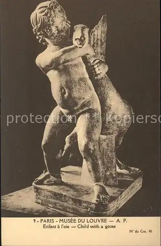Skulpturen Enfant a l oie Musee du Louvre Paris Kat. Skulpturen