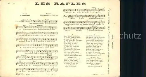 Liederkarte Les Rafles Kat. Musik