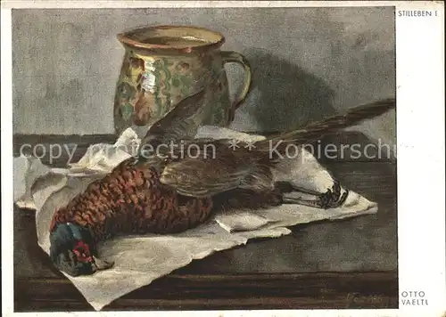 Kuenstlerkarte Otto Vaeltl Stillleben I Nr. 20 1475 Auerhahn Kat. Kuenstlerkarte
