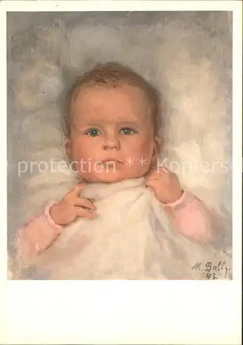 Kuenstlerkarte M. Bally Huessy Bebe Baby Pro Infirmis Kat. Kuenstlerkarte