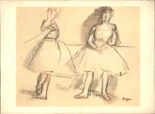 Ballett Kuenstlerkarte E. Degas Danseuses a la barre Nr. 43 Kat. Tanz
